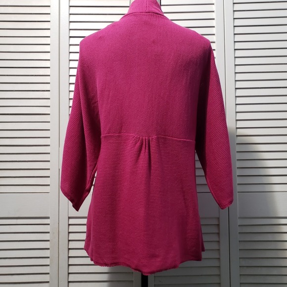 Madison Kimono Style Open Cardigan Women's XL Pink 3/4 Sleeve Knit Sweater - Picture 5 of 10